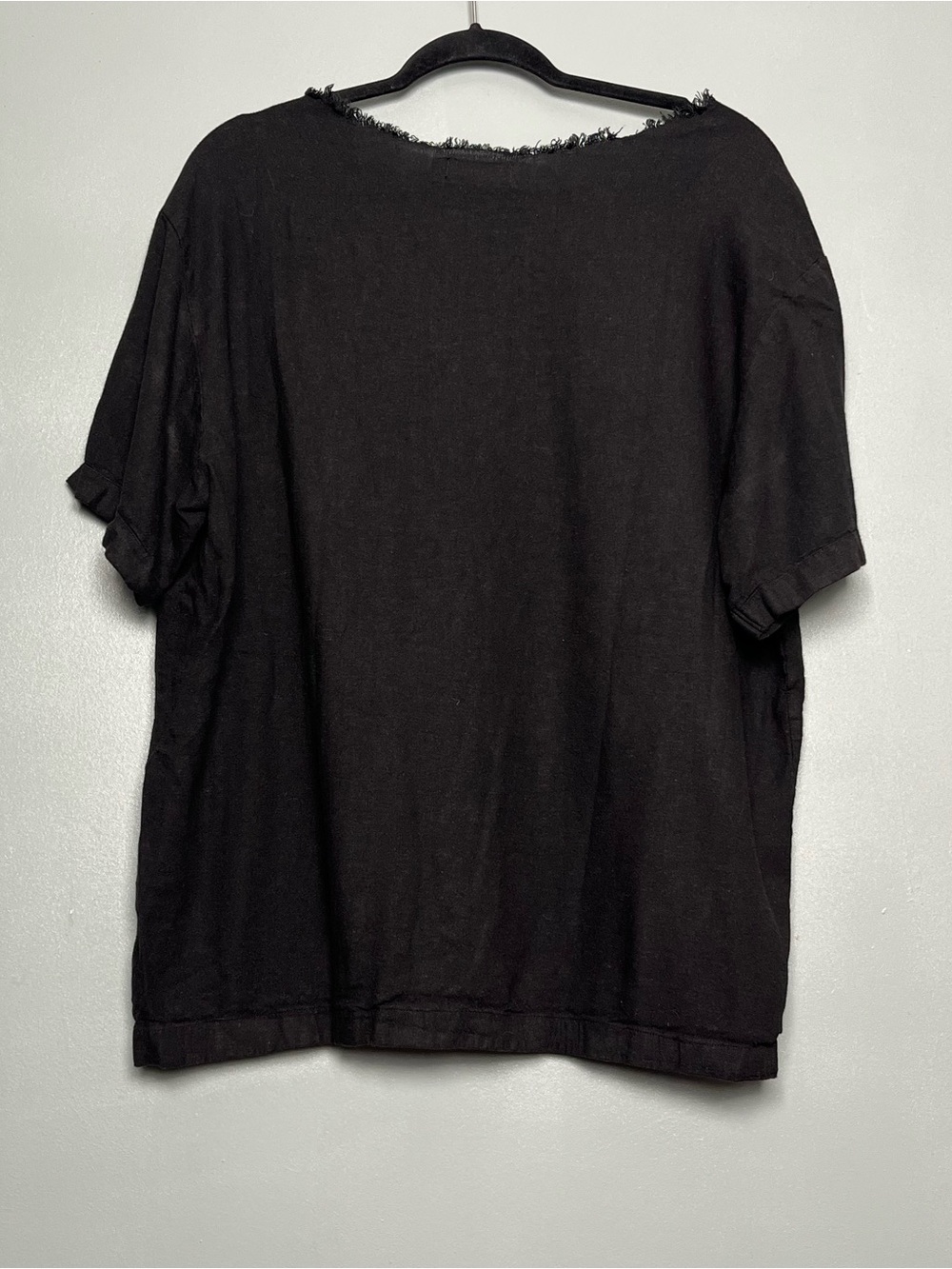 Estelar Caribe Men’s Linen T-Shirt Black Relaxed Fit Casual Size M/L View 2